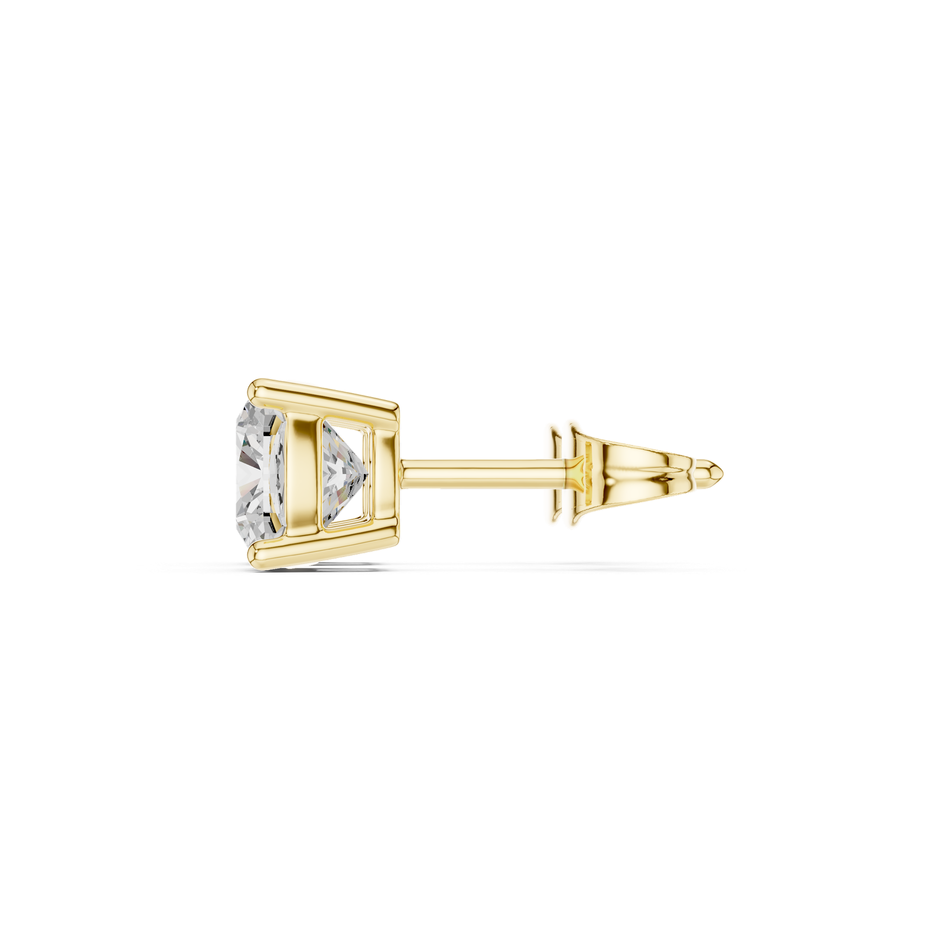 Cushion‑Cut Diamond Stud Earrings | Classic Gold Diamond Studs | Fine Luxury Jewelry | THE DIAMOWN view 2