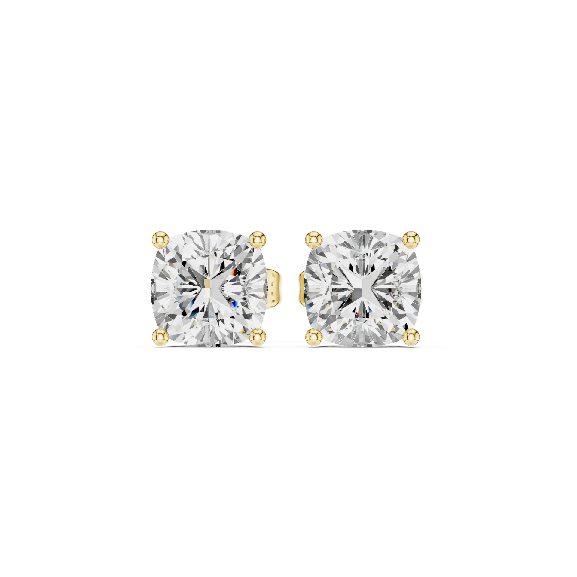 Cushion‑Cut Diamond Stud Earrings | Classic Gold Diamond Studs | Fine Luxury Jewelry | THE DIAMOWN view 4