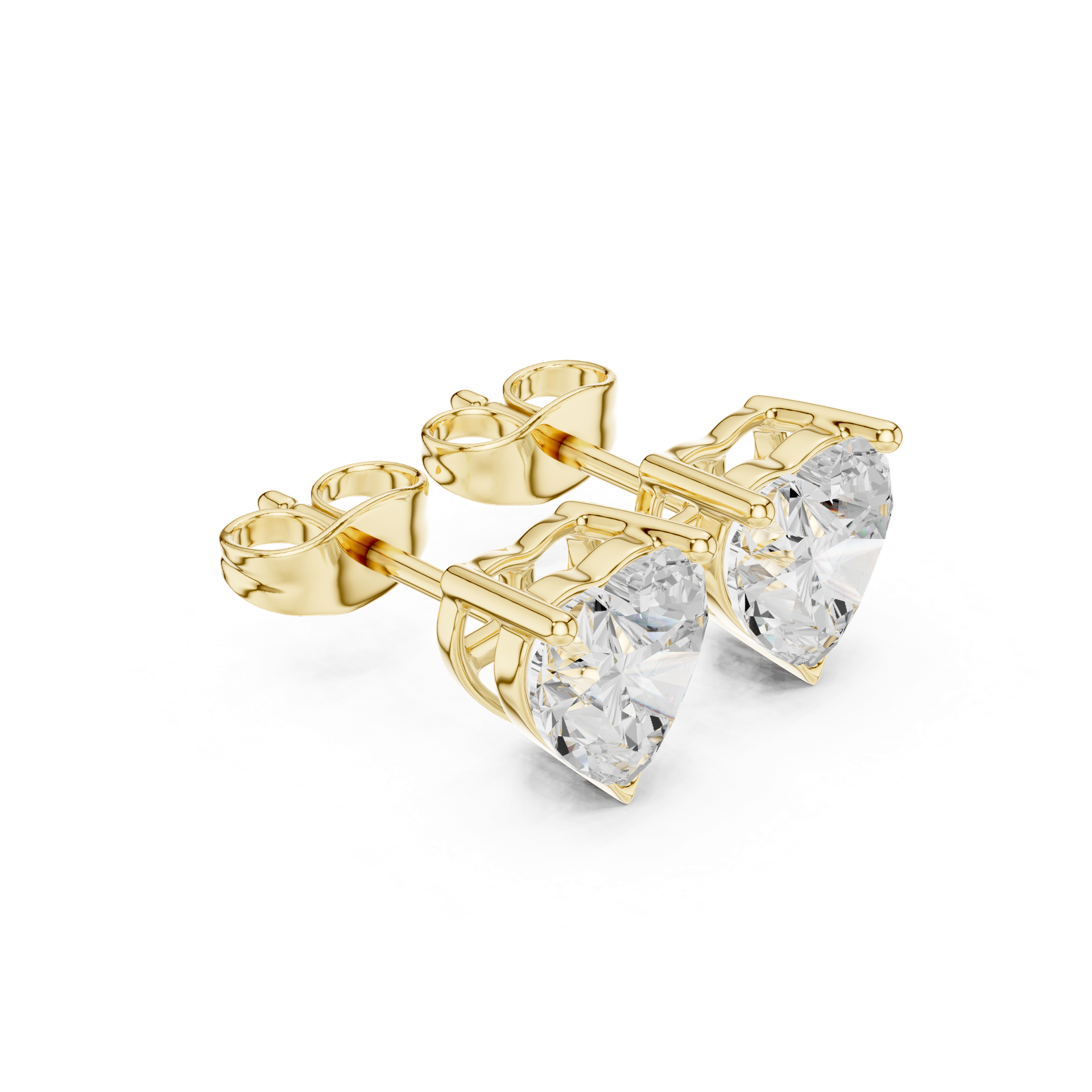 Heart‑Cut Diamond Stud Earrings | Romantic Gold Diamond Studs | Fine Luxury Jewelry | THE DIAMOWN