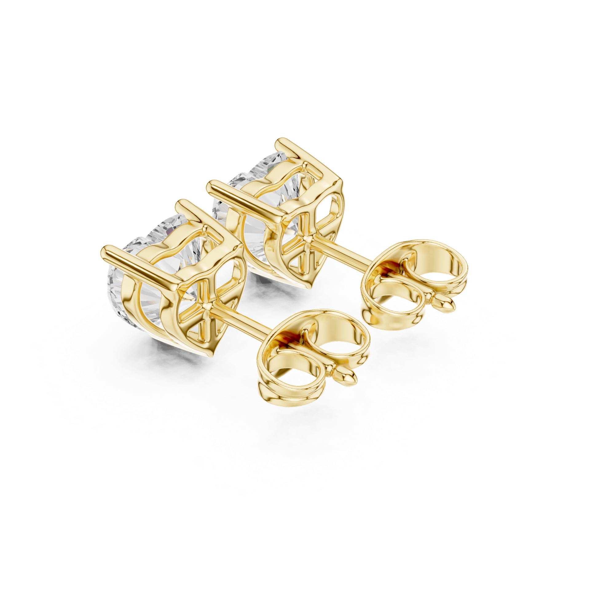 Heart‑Cut Diamond Stud Earrings | Romantic Gold Diamond Studs | Fine Luxury Jewelry | THE DIAMOWN view 2