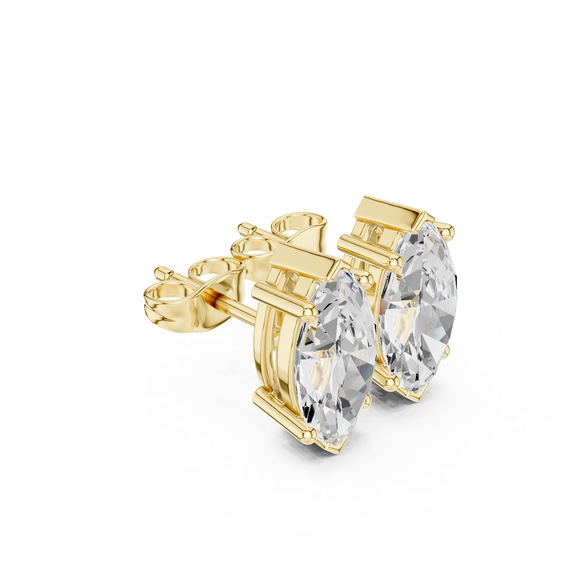 Marquise‑Cut Diamond Stud Earrings | Elegant Gold Diamond Studs | Fine Luxury Jewelry | THE DIAMOWN