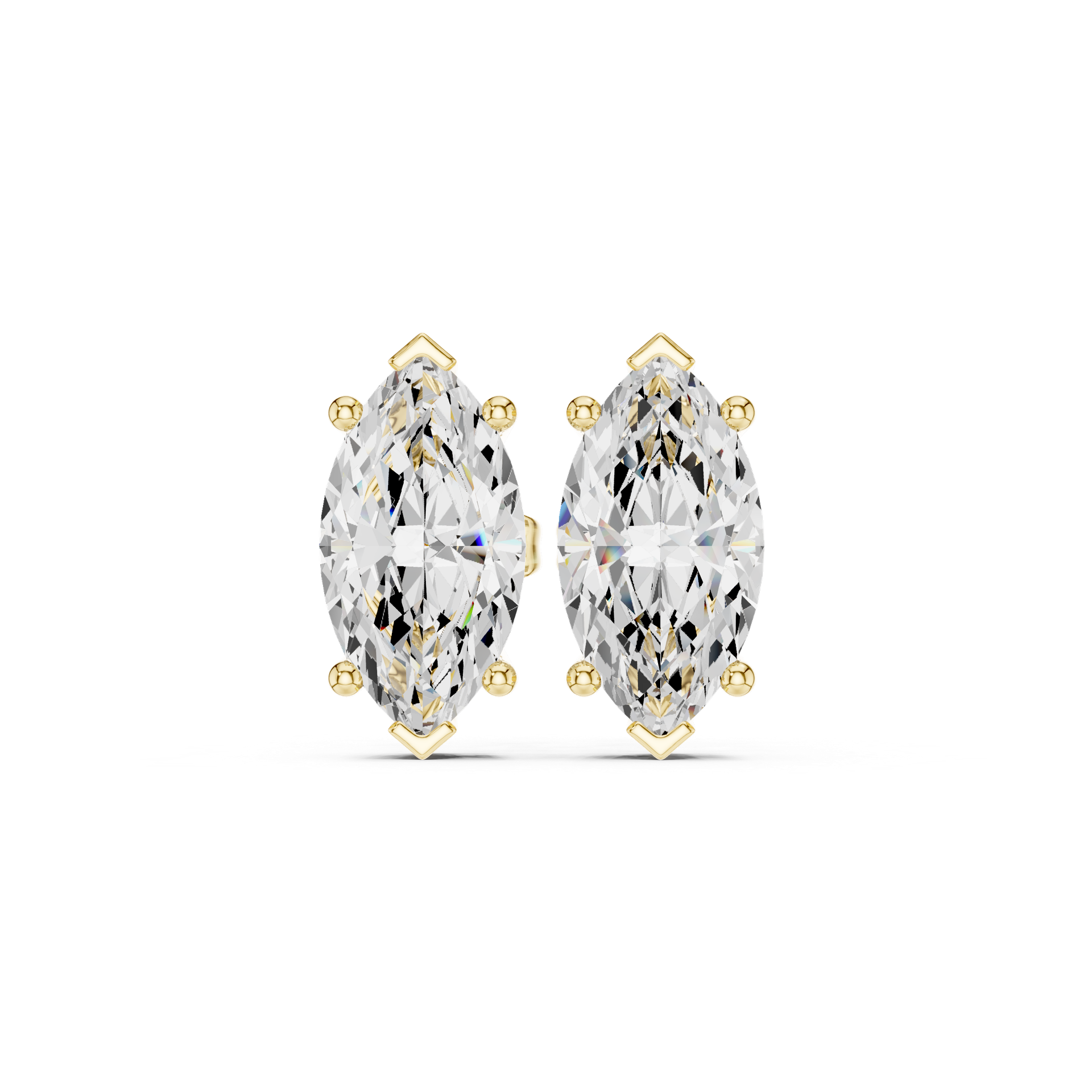 Marquise‑Cut Diamond Stud Earrings | Elegant Gold Diamond Studs | Fine Luxury Jewelry | THE DIAMOWN view 4