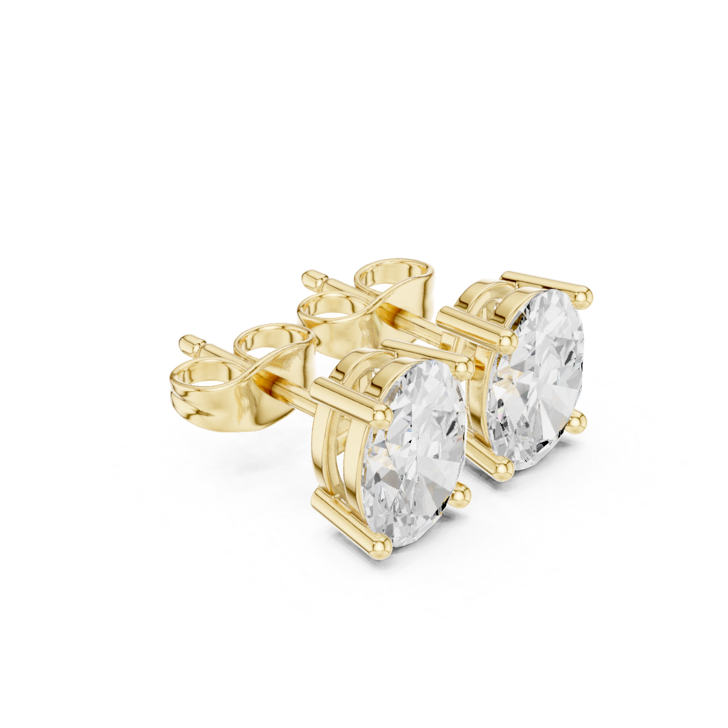 Oval‑Cut Diamond Stud Earrings | Classic Gold Diamond Studs | Fine Luxury Jewelry | THE DIAMOWN