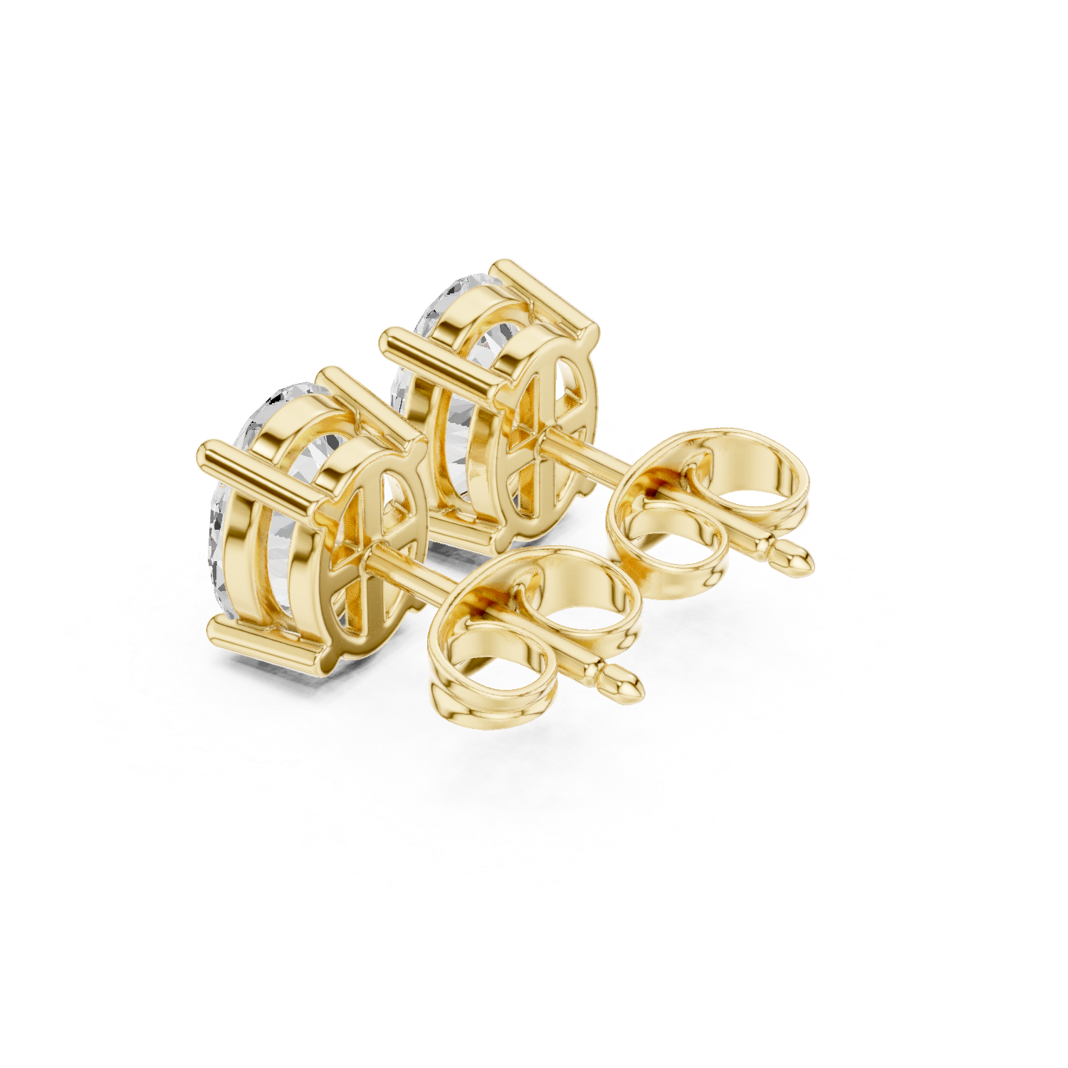 Oval‑Cut Diamond Stud Earrings | Classic Gold Diamond Studs | Fine Luxury Jewelry | THE DIAMOWN view 2