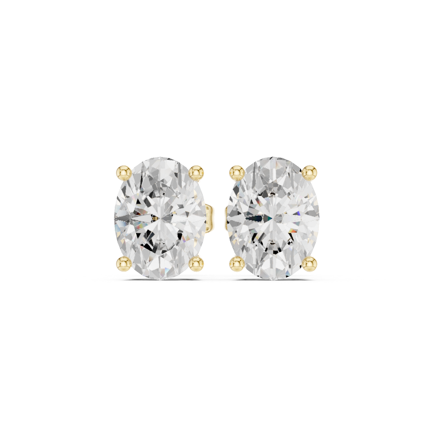 Oval‑Cut Diamond Stud Earrings | Classic Gold Diamond Studs | Fine Luxury Jewelry | THE DIAMOWN view 4
