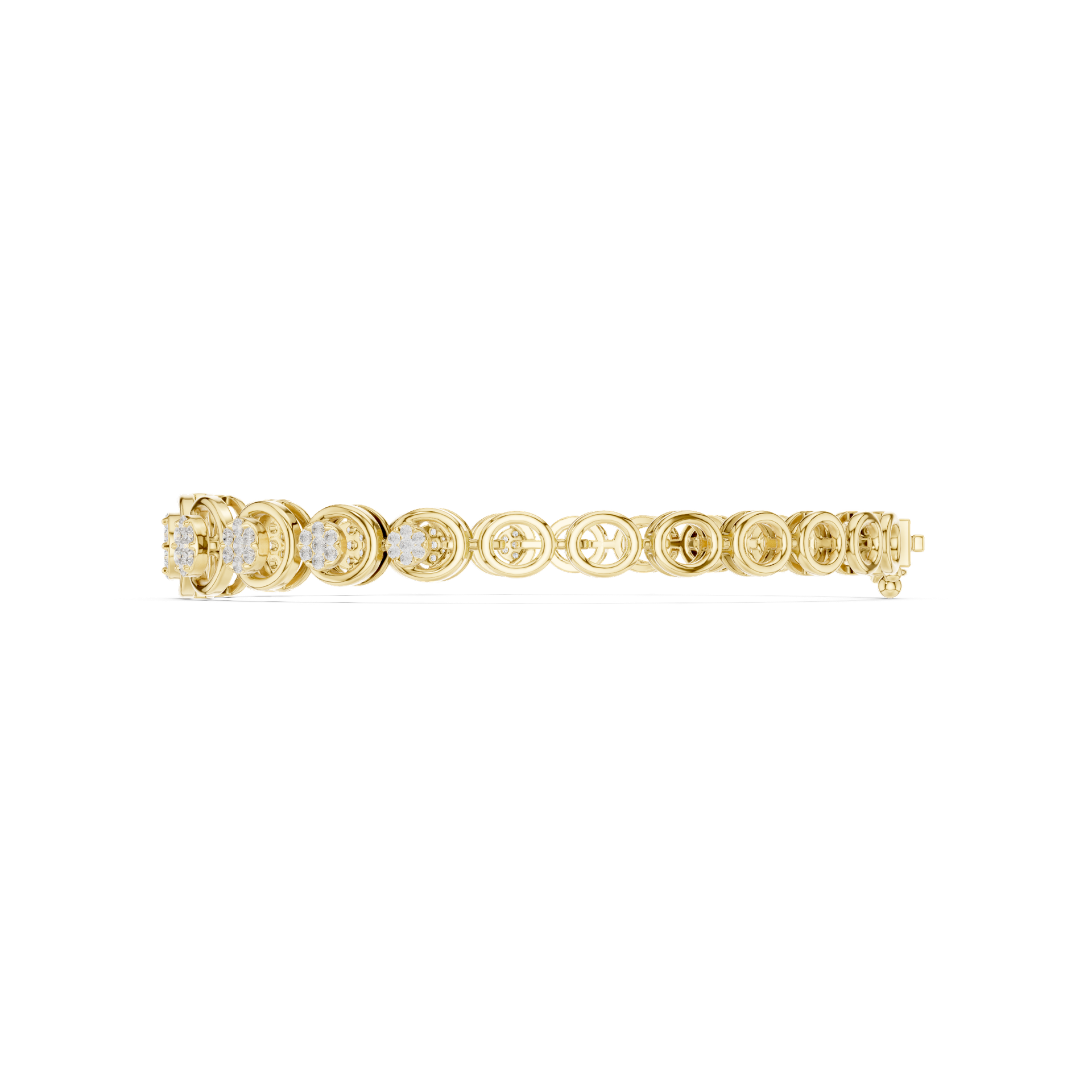 Diamond Cluster Circle Link Bracelet | Elegant Gold Diamond Bracelet | Fine Luxury Jewelry | THE DIAMOWN view 2