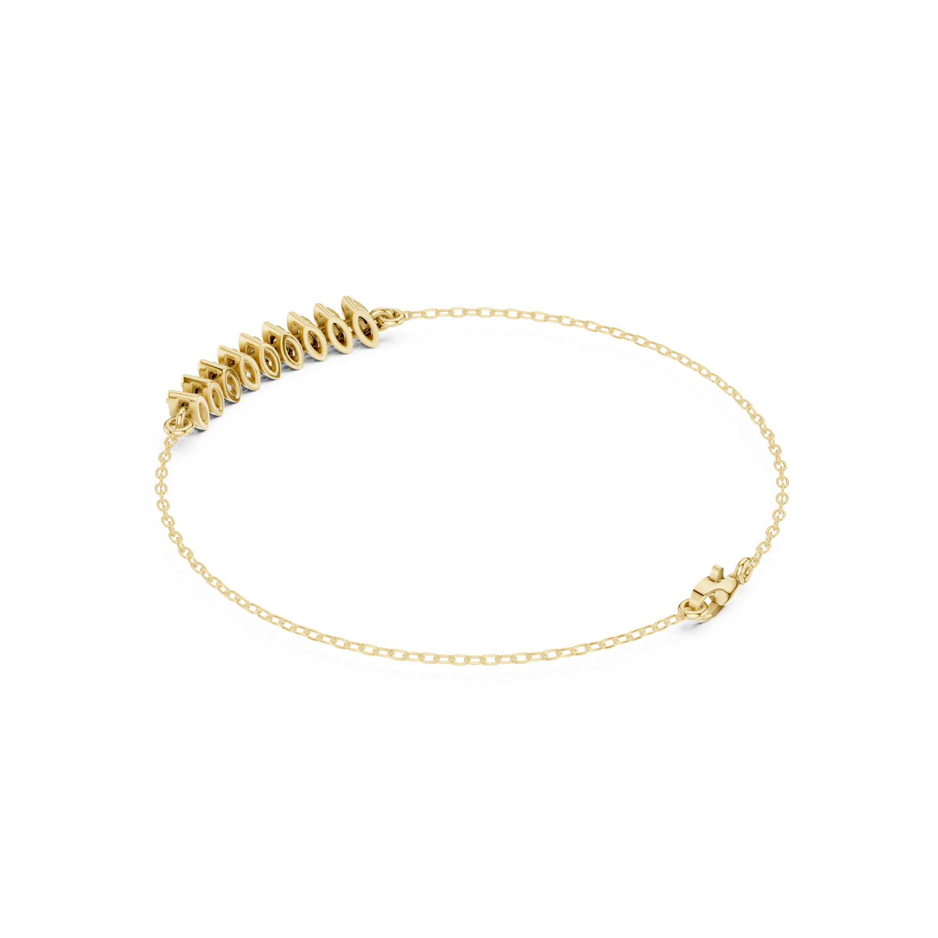 Round‑Cut Diamond Marquise Motif Bracelet | Elegant Gold Diamond Bracelet | Fine Luxury Jewelry | THE DIAMOWN view 2
