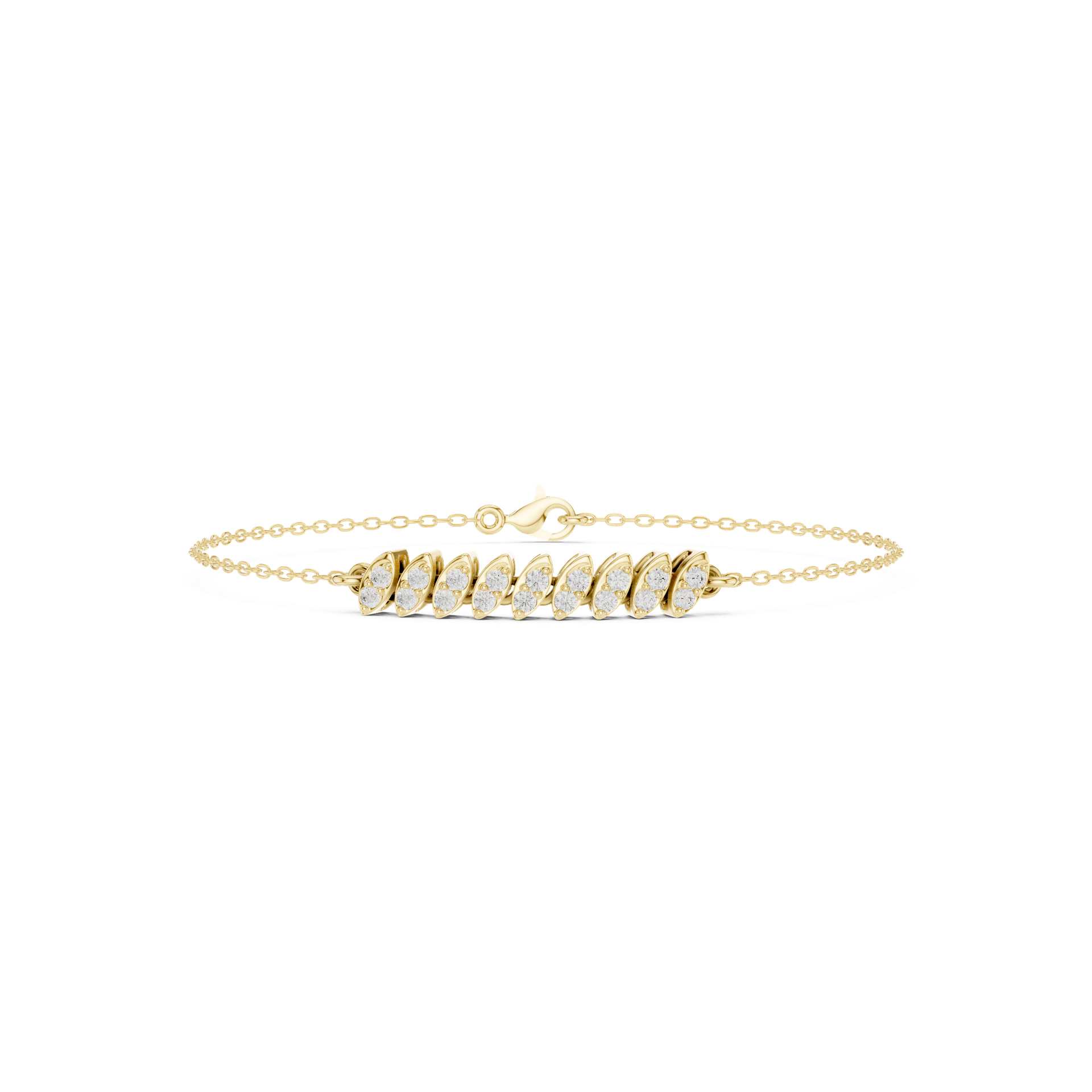 Round‑Cut Diamond Marquise Motif Bracelet | Elegant Gold Diamond Bracelet | Fine Luxury Jewelry | THE DIAMOWN view 4