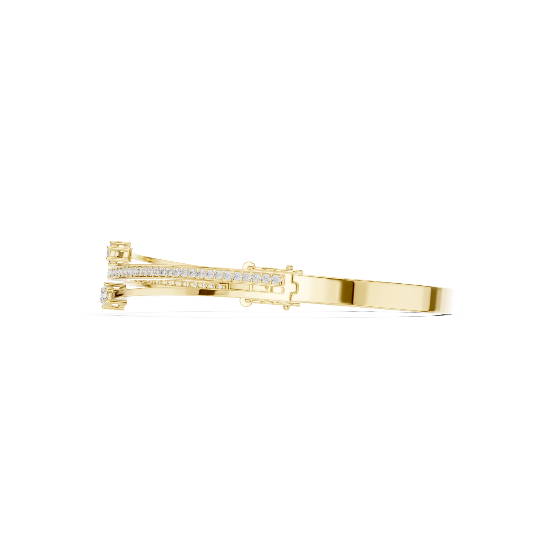 Round‑Cut Diamond Accent Line Bracelet | Sleek Modern Gold Diamond Bangle | Fine Luxury Jewelry | THE DIAMOWN view 2