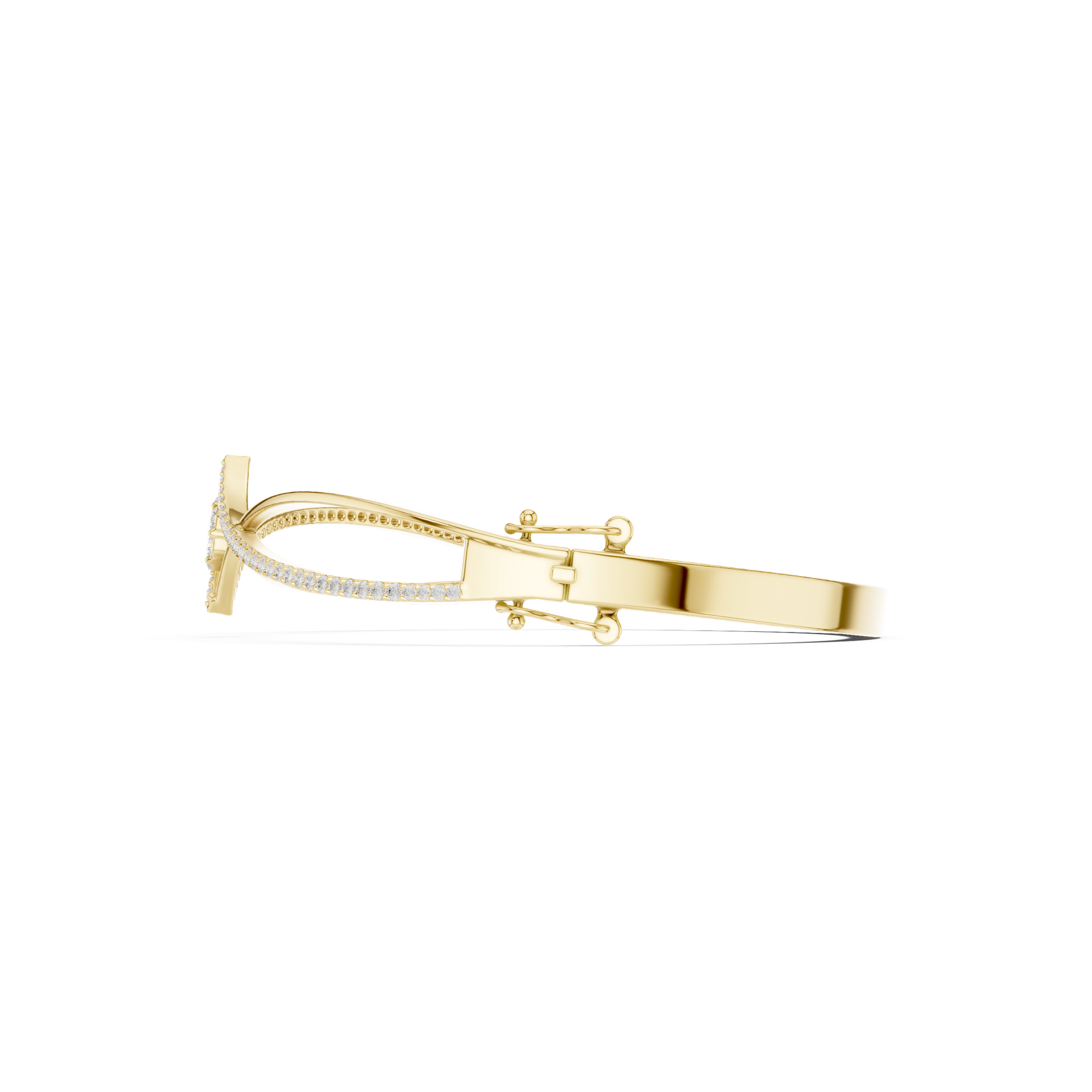 Geometric Floral Diamond Centerpiece Bracelet | Modern Gold Diamond Bangle | Fine Luxury Jewelry | THE DIAMOWN view 3