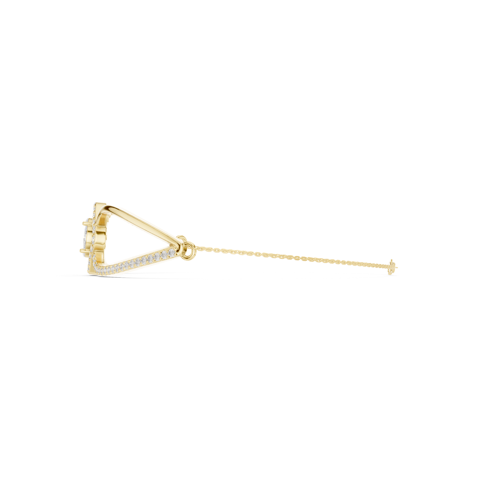 Round, Princess & Marquise Diamond Halo Bracelet | Elegant Gold Diamond Bangle | Fine Luxury Jewelry | THE DIAMOWN view 2