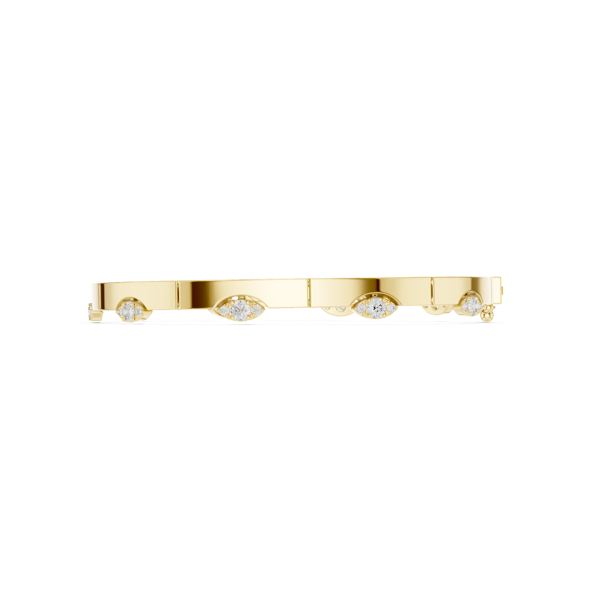 Round‑Cut Diamond Hinged Bangle | Elegant Gold Diamond Bracelet | Fine Luxury Jewelry | THE DIAMOWN view 2