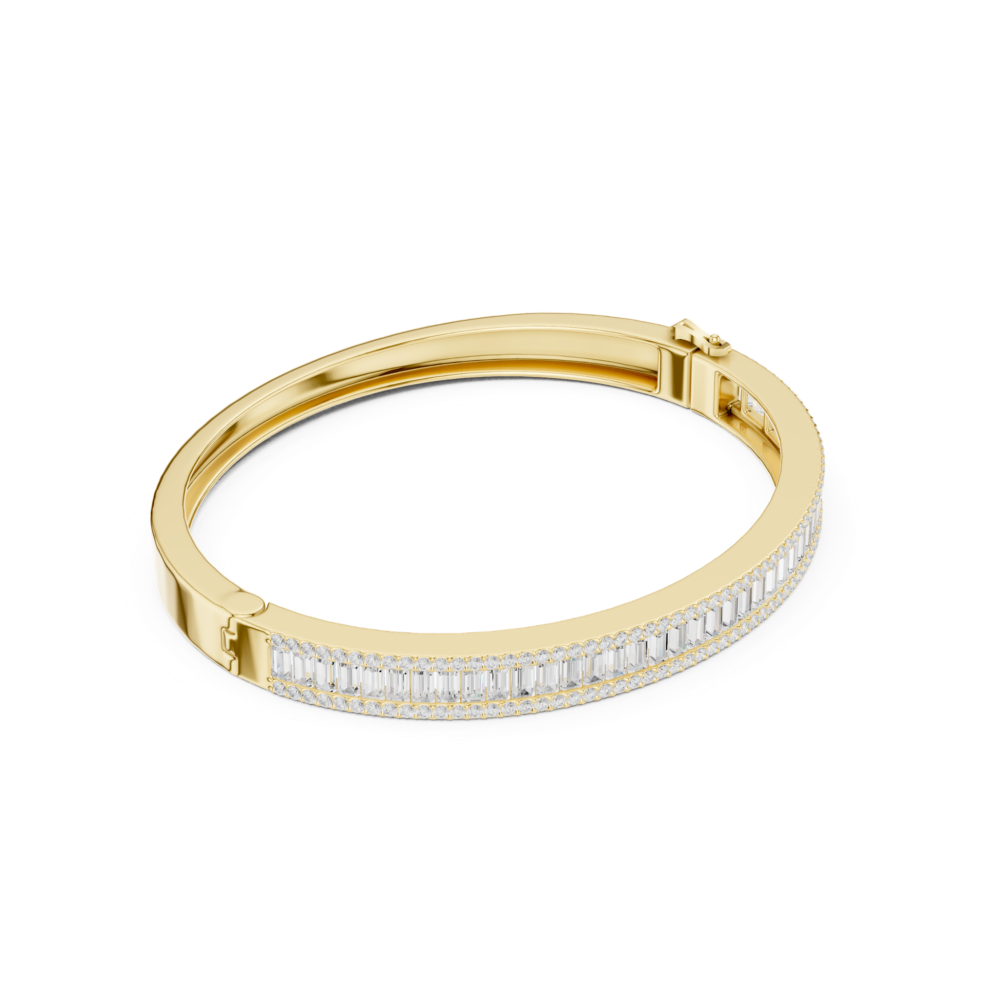 Baguette‑Cut Diamond Line Bracelet | Sleek Modern Diamond Bangle | Fine Gold Jewelry | THE DIAMOWN