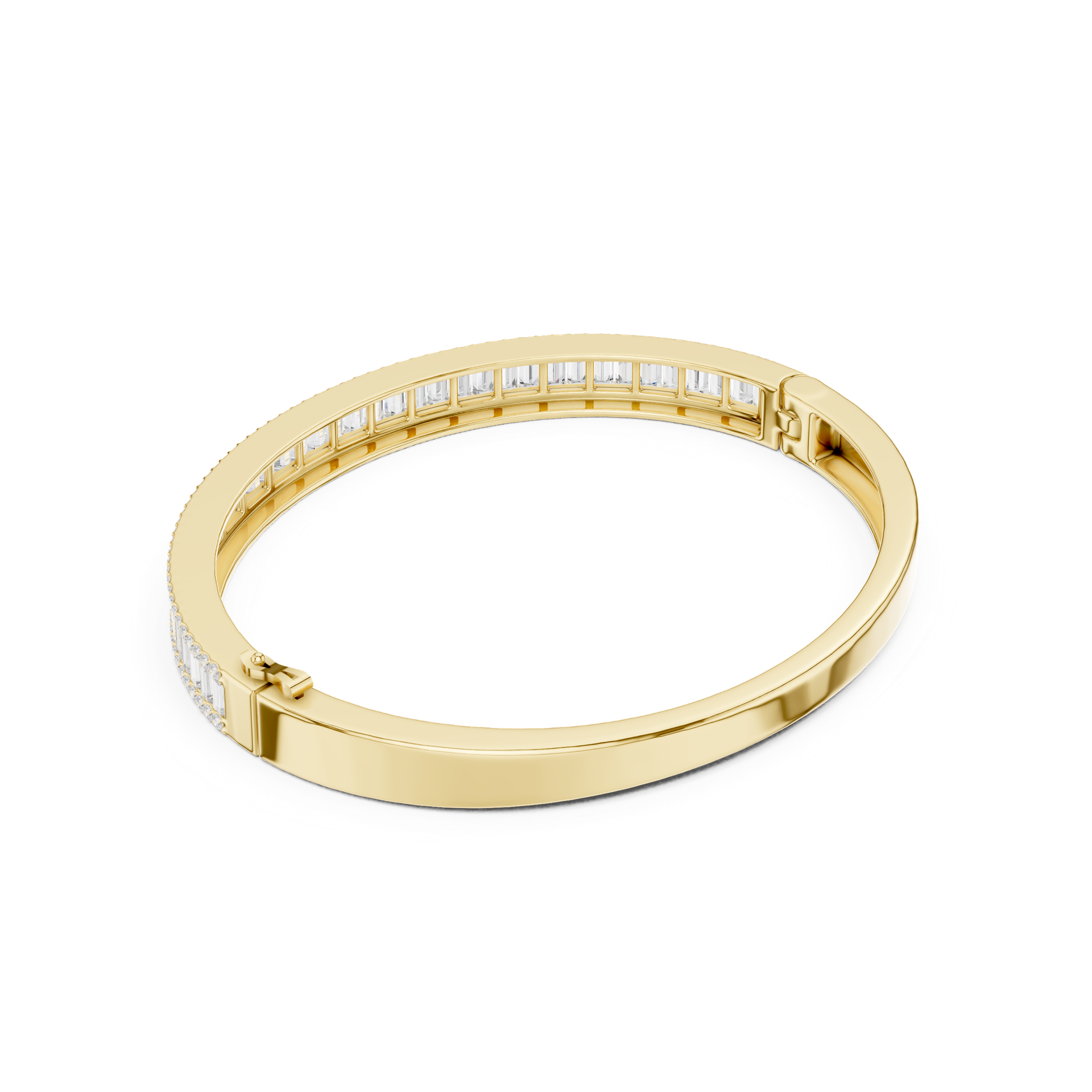 Baguette‑Cut Diamond Line Bracelet | Sleek Modern Diamond Bangle | Fine Gold Jewelry | THE DIAMOWN view 3