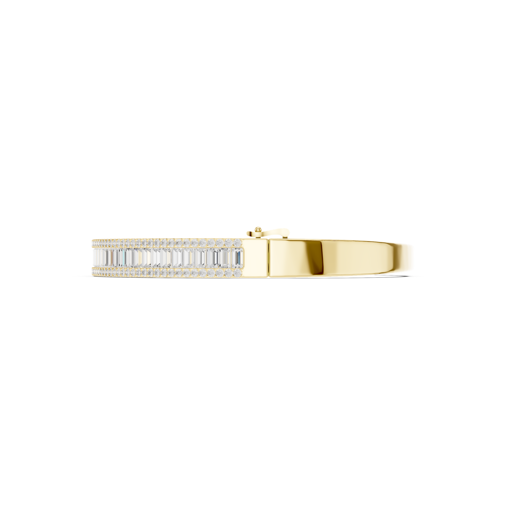 Baguette‑Cut Diamond Line Bracelet | Sleek Modern Diamond Bangle | Fine Gold Jewelry | THE DIAMOWN view 2