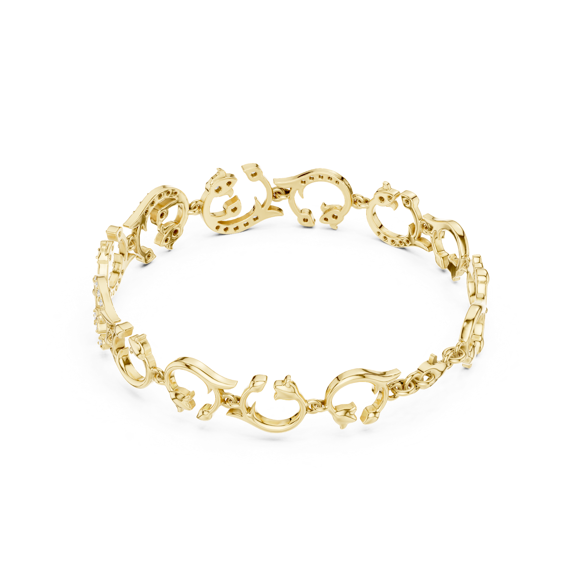 Ornate Diamond Link Bracelet | Intricate Designer Diamond Bangle | Fine Gold Jewelry | THE DIAMOWN view 2